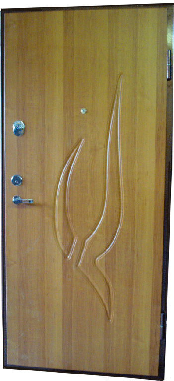 Metāla durvis ar MDF apdari — modelis 08